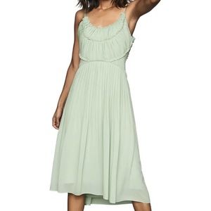 REISS Thora Pleated Midi Dress